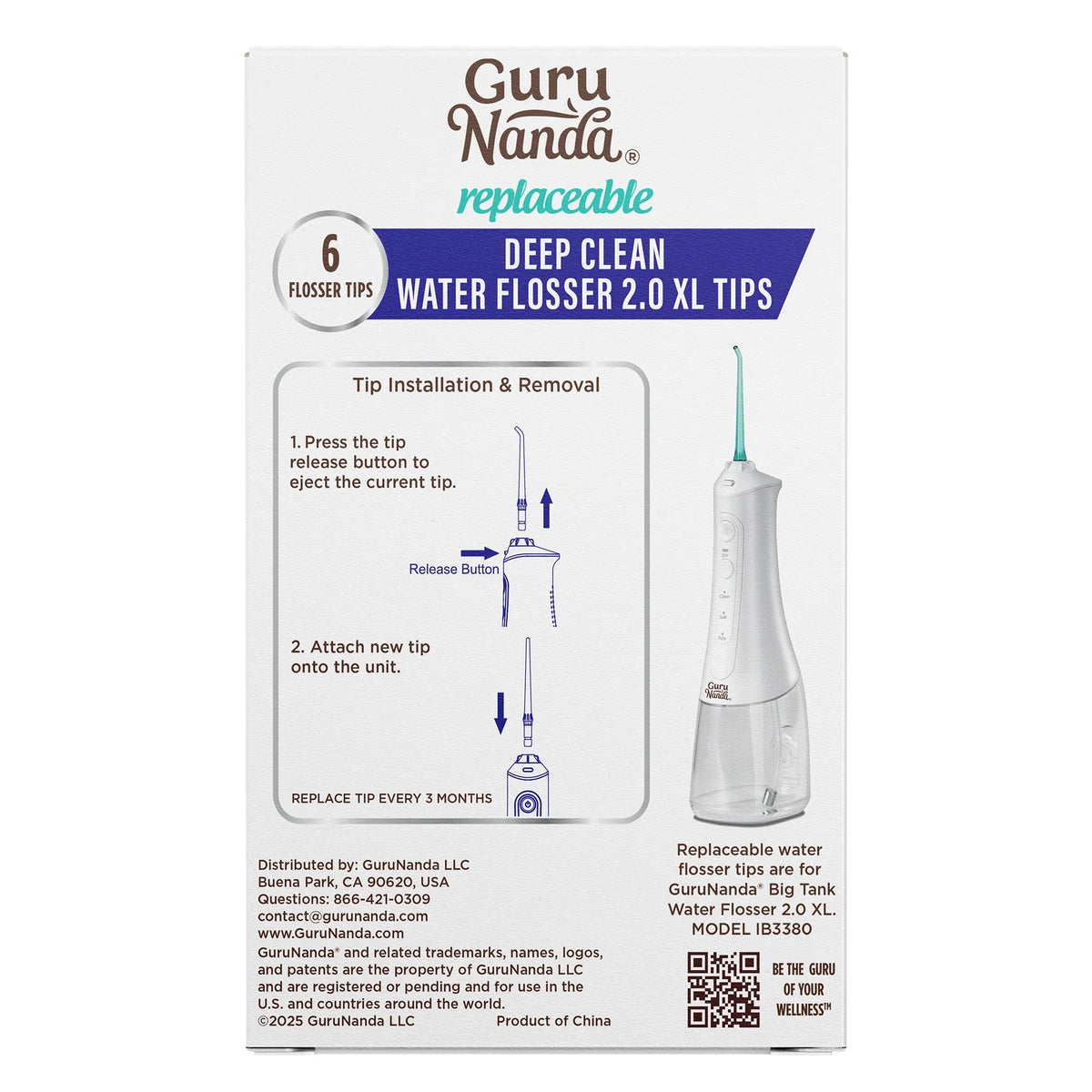 Puntas de hilo dental de repuesto para el irrigador dental Deep Clean Dental Water Flosser 2.0 XL