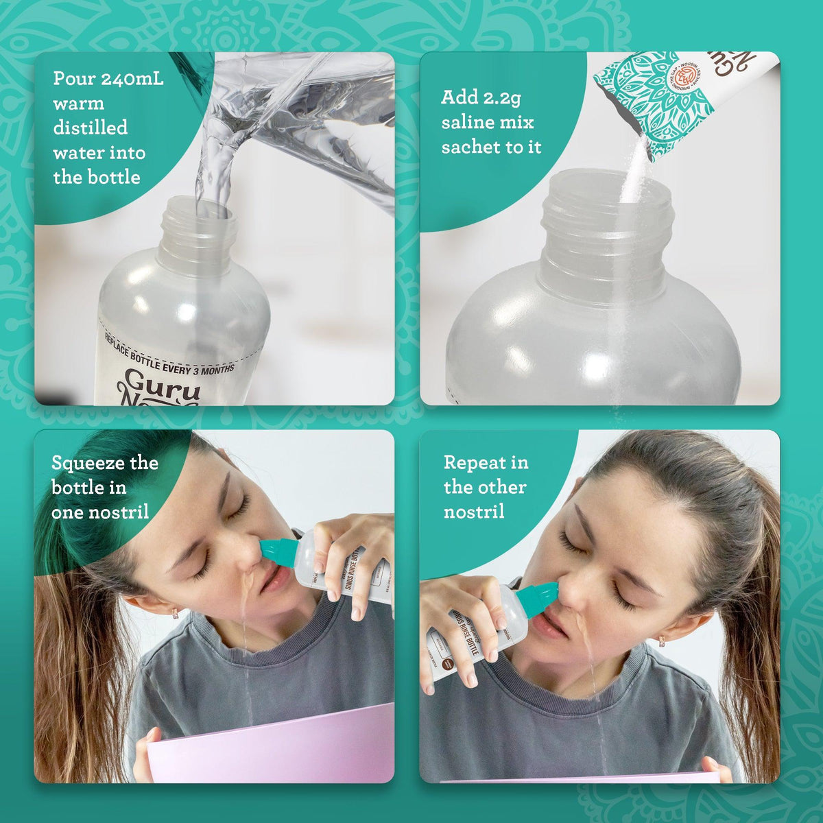 Botella para enjuague sinusal