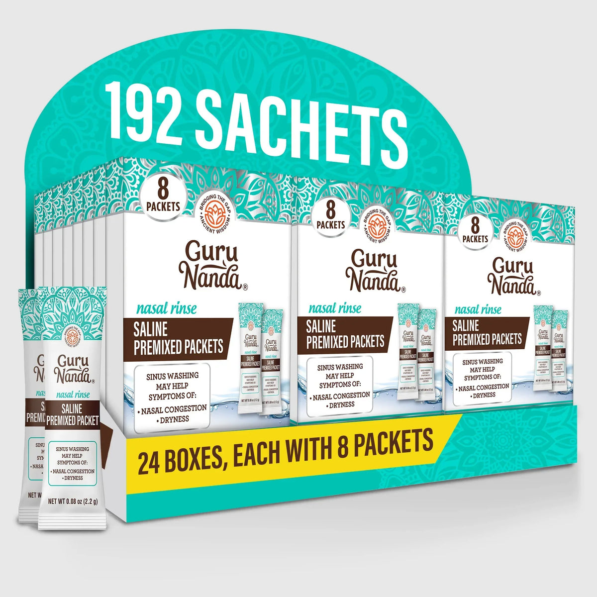 Premixed Saline Packets - 192 Count
