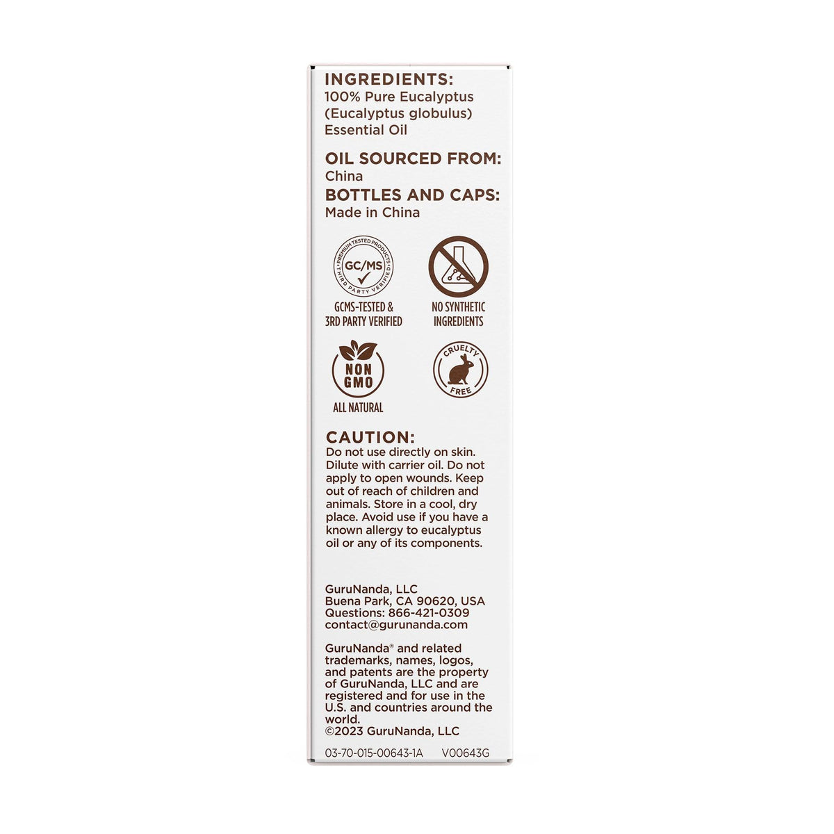 Eucalyptus Essential Oil, 15 ML - 1 PK - GuruNanda