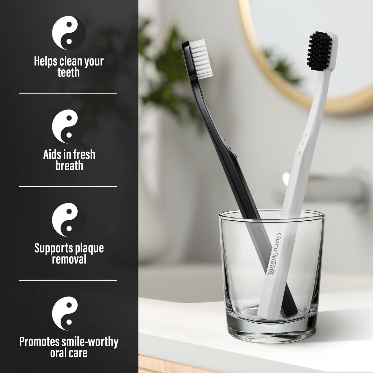 Brosse à dents extra-douce Yin &amp; Yang – Paquet de 2