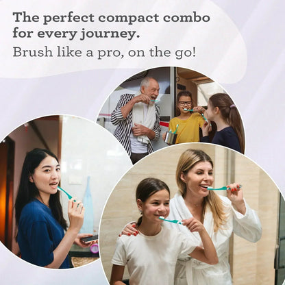 Travel Kit – Folding Toothbrush &amp; Hydroxyapatite Toothpaste, Jasmine Mint – 0.98 oz