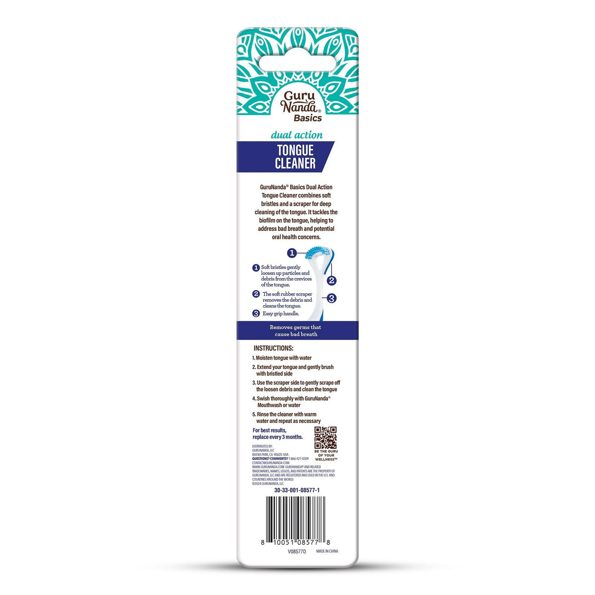 Dual Action Tongue Cleaner – 1 Pack (Colors May Vary)