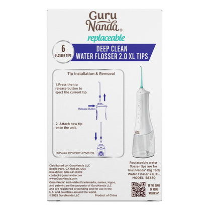 Puntas de hilo dental de repuesto para el irrigador dental Deep Clean Dental Water Flosser 2.0 XL