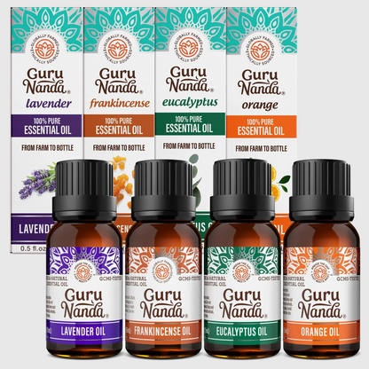 Four Essential Classics Set- Frankincense, Lavender, Eucalyptus, &amp; Orange 4 x 15mL
