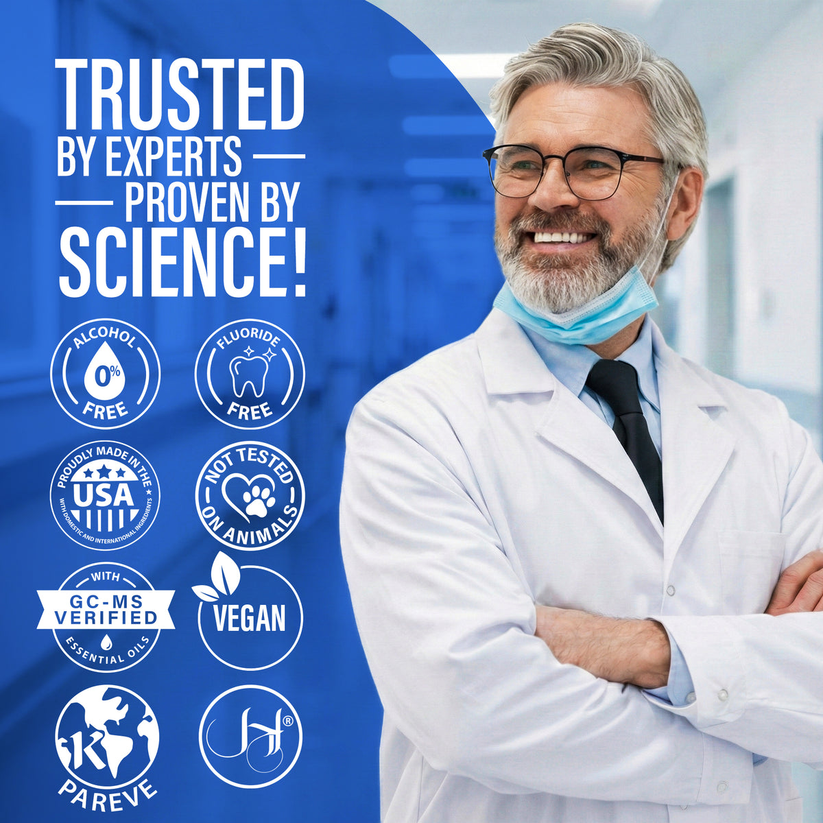 GuruNanda Healthy Gums Anti-Gingivitis Oral Rinse, trusted by experts and proven by science, alcohol-free, fluoride-free, vegan, and made in the USA.