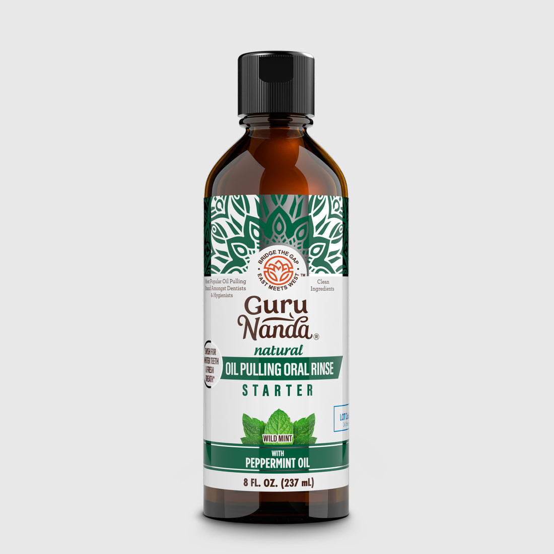 Huile de coco et menthe poivrée pour bain de bouche – 236 ml