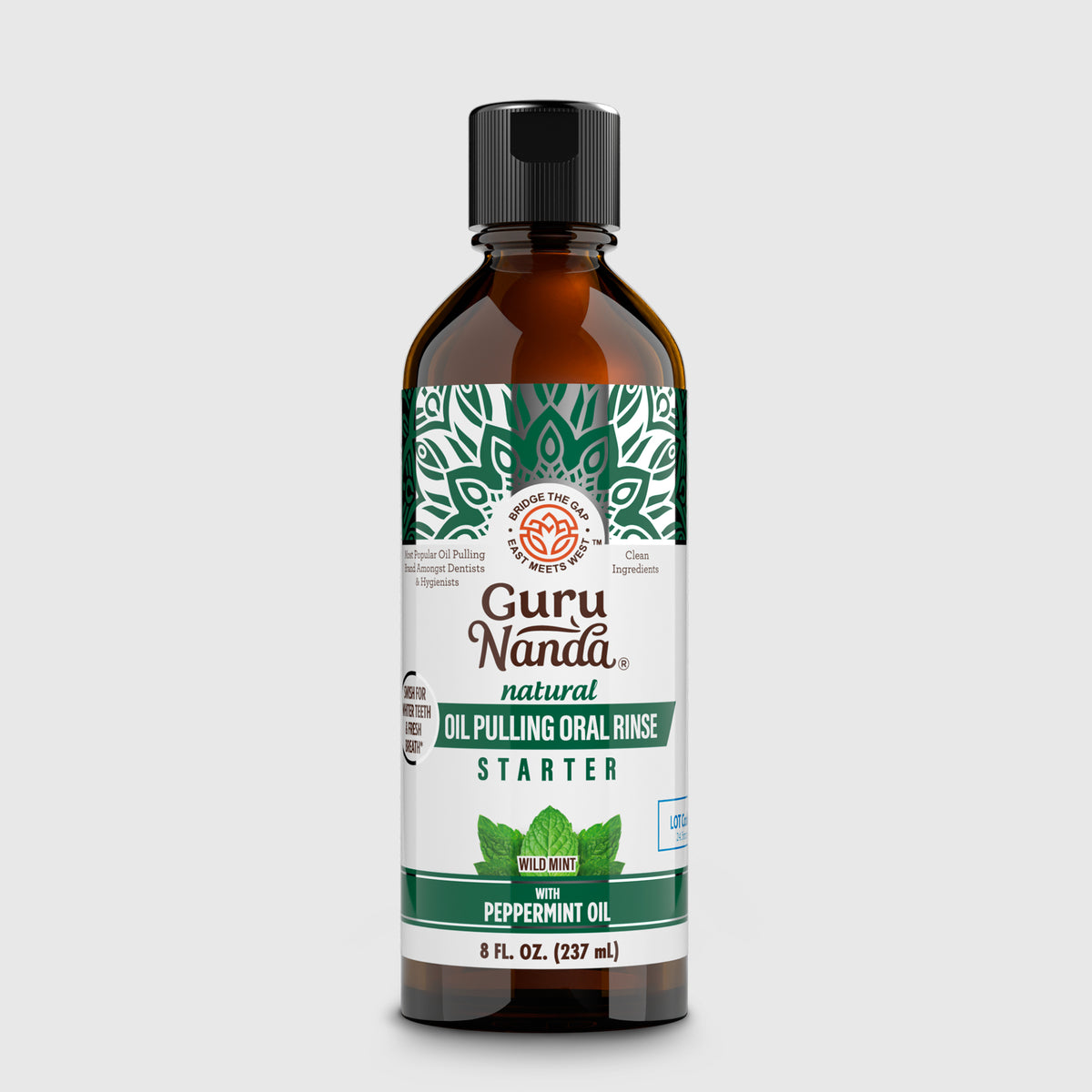 Huile de coco et menthe poivrée pour bain de bouche – 236 ml