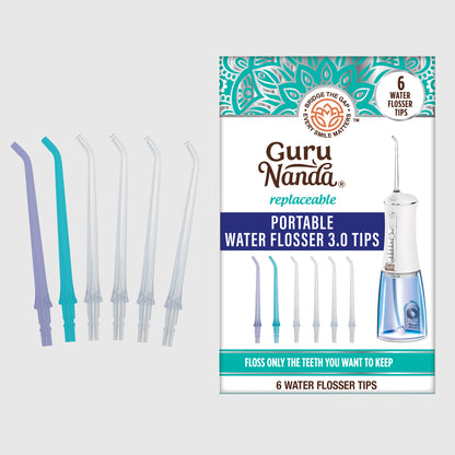 Replacement Flosser Tips (6 Pack) - Compatible with Water Flosser 2.0 &amp; 3.0 (with UV Mode)