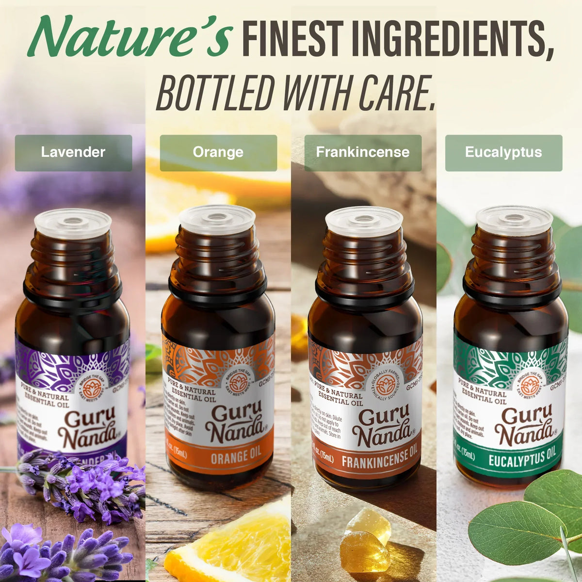 Four Essential Classics Set- Frankincense, Lavender, Eucalyptus, &amp; Orange 4 x 15mL