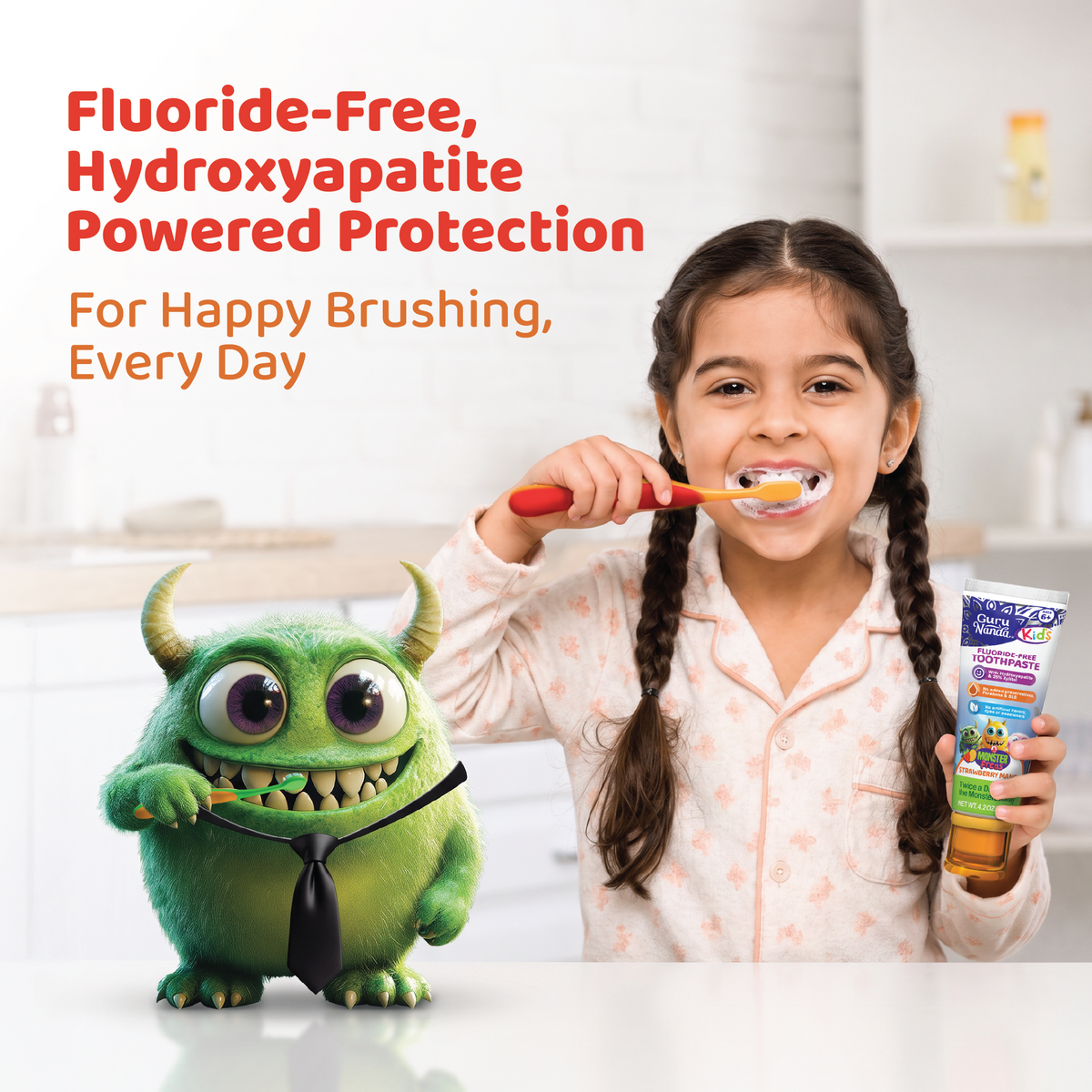 Kids Toothpaste with Xylitol &amp; Hydroxyapatite, Strawberry Mango – 4.2 oz – 3 Pack