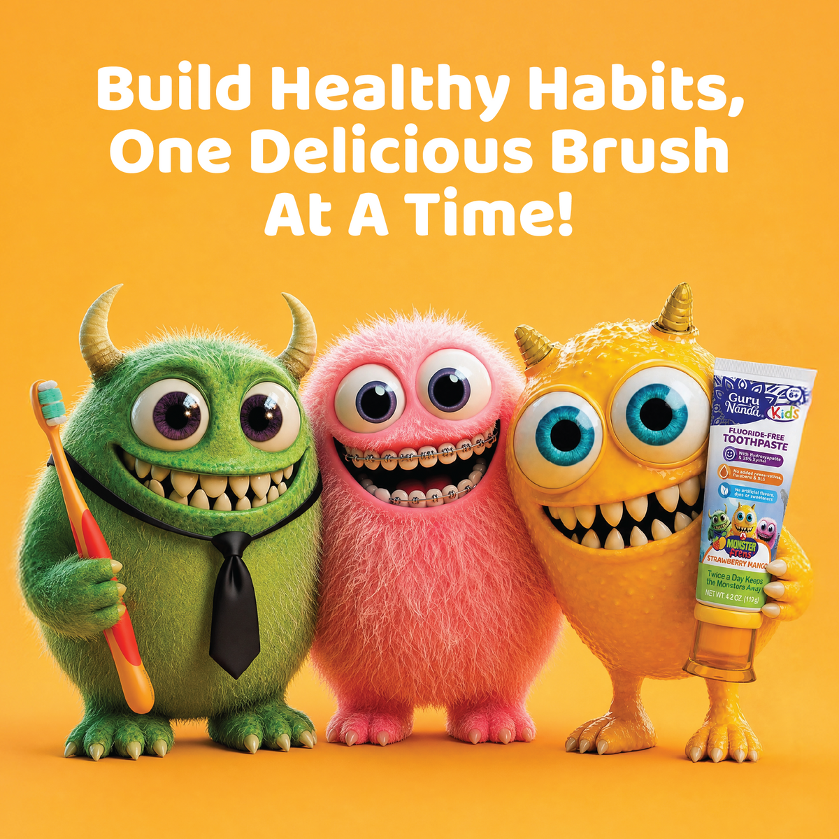 Kids Toothpaste with Xylitol &amp; Hydroxyapatite, Strawberry Mango – 4.2 oz – 3 Pack