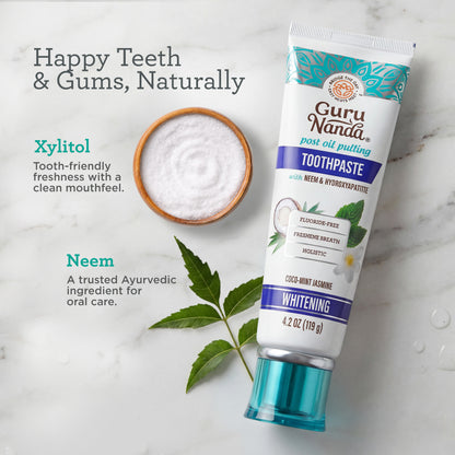 Hydroxyapatite &amp; Neem Whitening Toothpaste, Fluoride Free – 4.2 oz