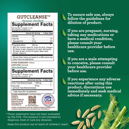 Gutcleanse With Wormwood, Clove &amp; Fulvic Acid — 2-Step Supplement