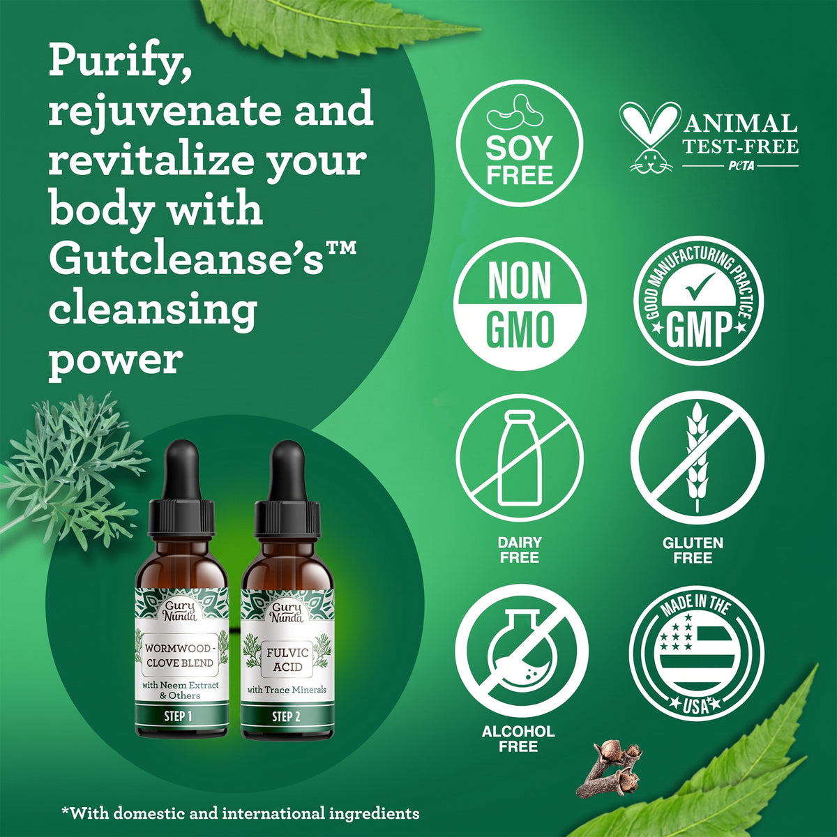 Gutcleanse With Wormwood, Clove &amp; Fulvic Acid — 2-Step Supplement
