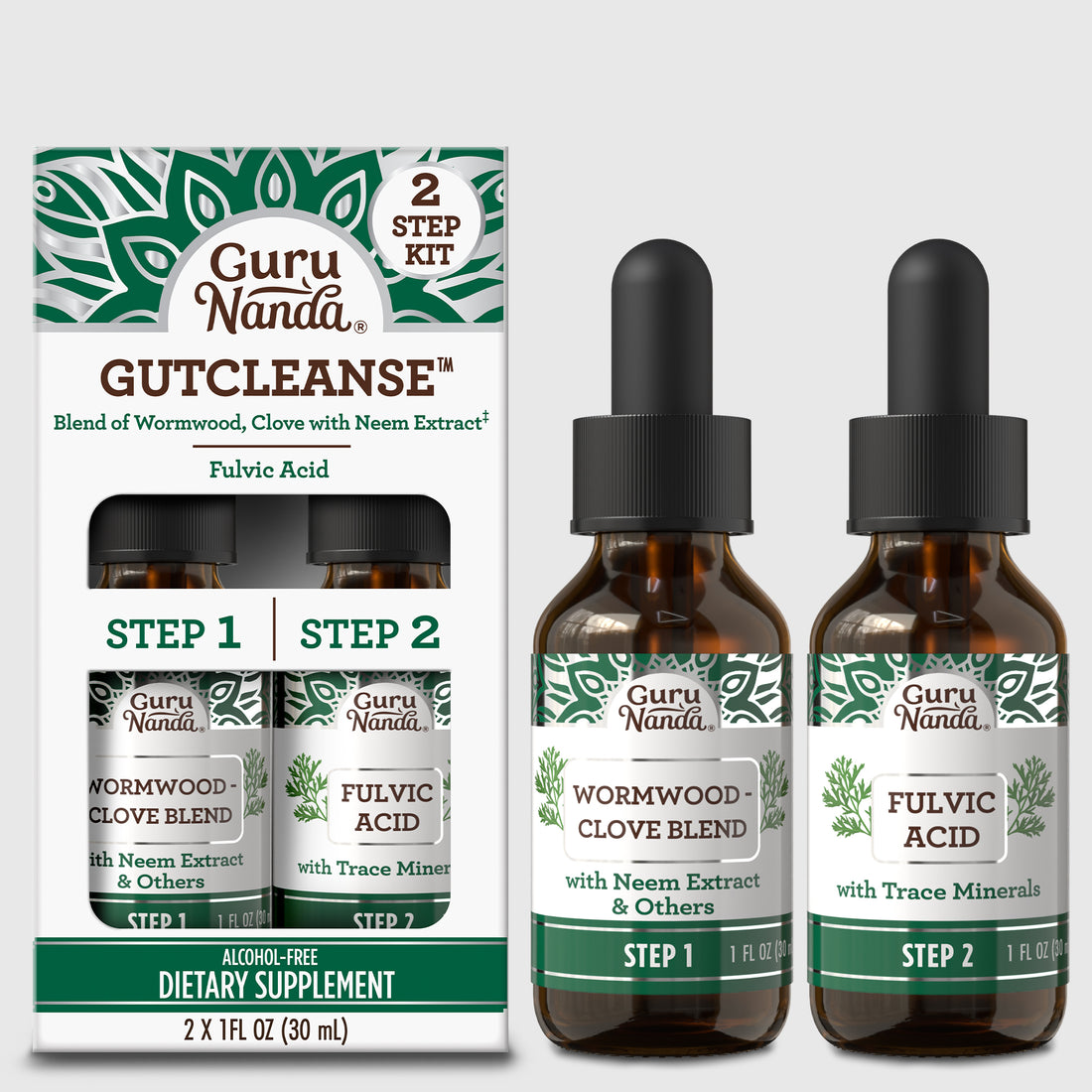 Gutcleanse With Wormwood, Clove &amp; Fulvic Acid — 2-Step Supplement