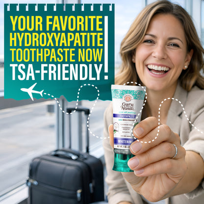 GuruNanda Hydroxyapatite &amp; Neem Whitening Toothpaste, now TSA-friendly in a travel-ready 1 oz size