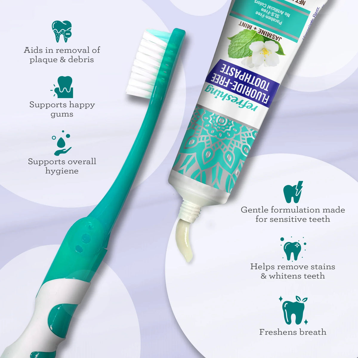 Travel Kit – Folding Toothbrush &amp; Hydroxyapatite Toothpaste, Jasmine Mint – 0.98 oz