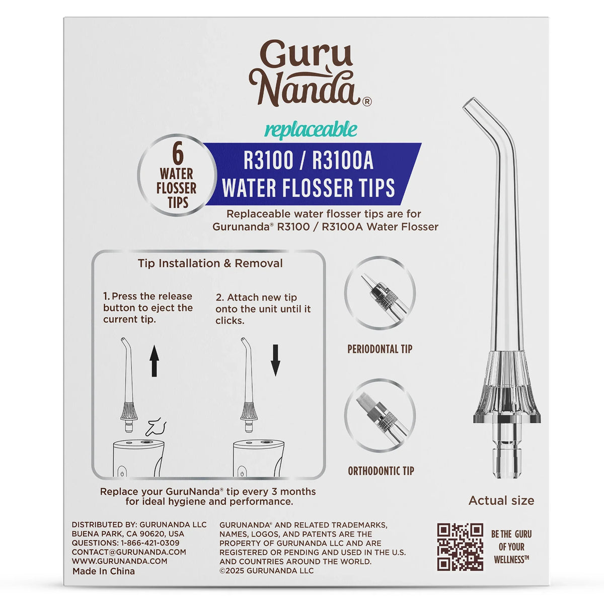 Embouts de rechange pour hydropulseur, pour modèle R3100/R3100A, lot de 6