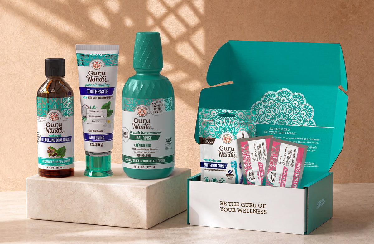 GuruNanda Welcome Kit — oil pulling, toothpaste, mouthwash and free gifts