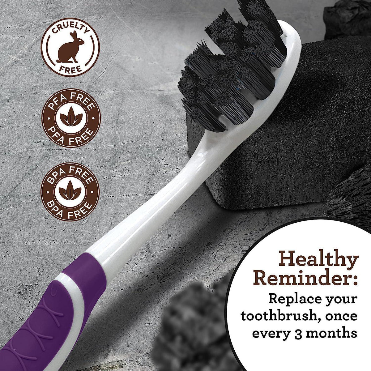 Butter On Gums Charcoal Toothbrush (1-Pack) - GuruNanda 