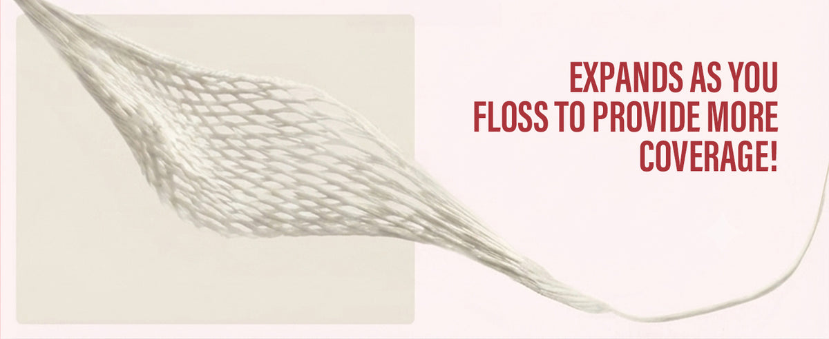 The floss expands as you floss to provide more coverage.