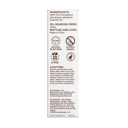 Eucalyptus Essential Oil, 15 ML - 1 PK - GuruNanda