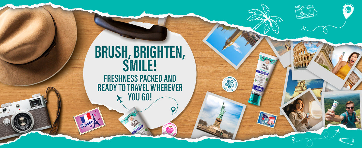 Brush, brighten, smile — freshness packed and ready to travel wherever you go