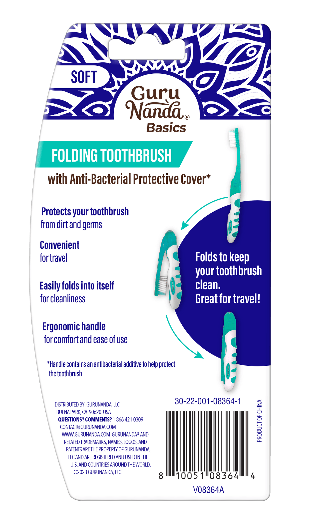 Folding Travel Toothbrush - GuruNanda