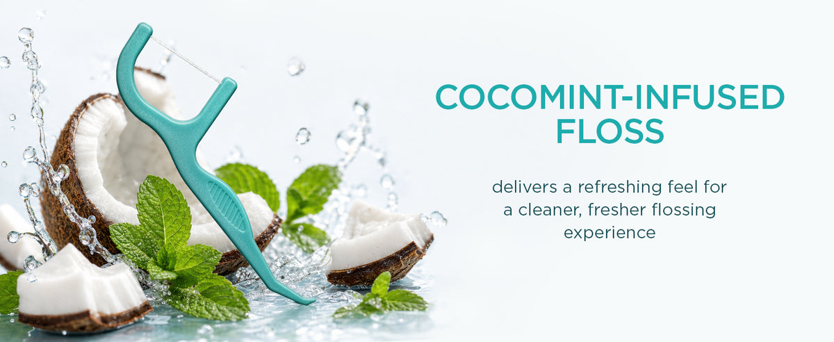 Cocomint-infused floss delivers a refreshing feel for a cleaner, fresher flossing experience.