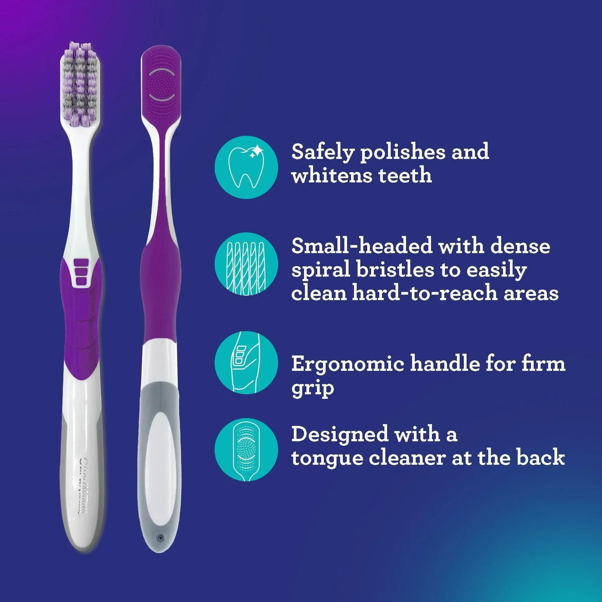 Gentle Giant Whitening Spiral Toothbrush (1 Pack) - GuruNanda 