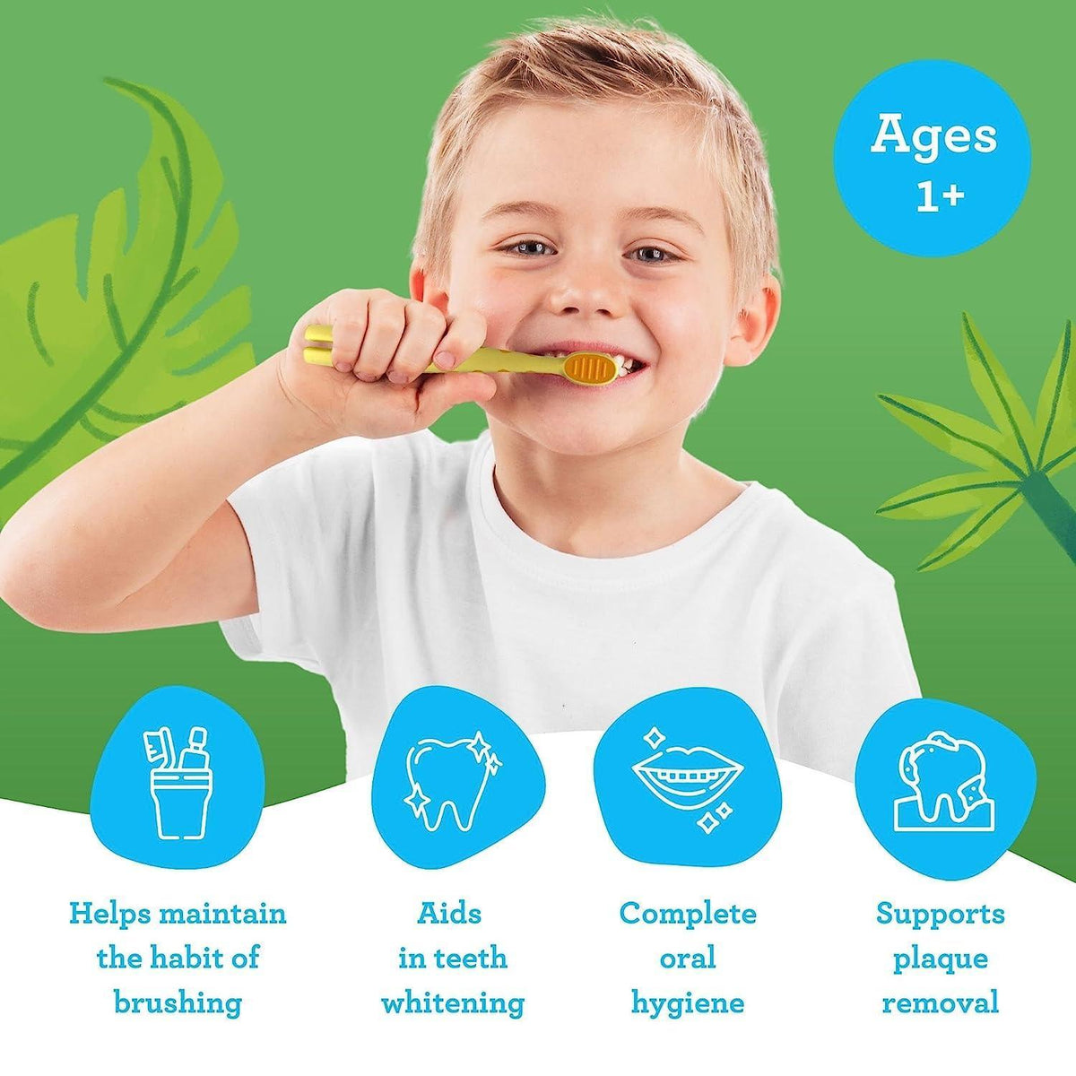 Kids Butter on Gums Giraffe Training Toothbrush with Cover (1-Pack) - GuruNanda