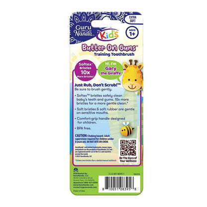 Kids Butter on Gums Giraffe Training Toothbrush with Cover (1-Pack) - GuruNanda