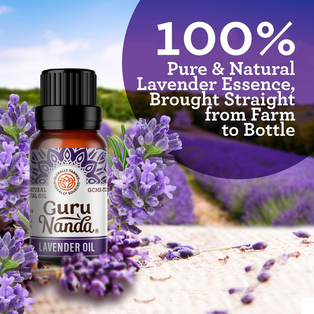 Lavender Essential Oil, 15 ML - 1 PK - GuruNanda