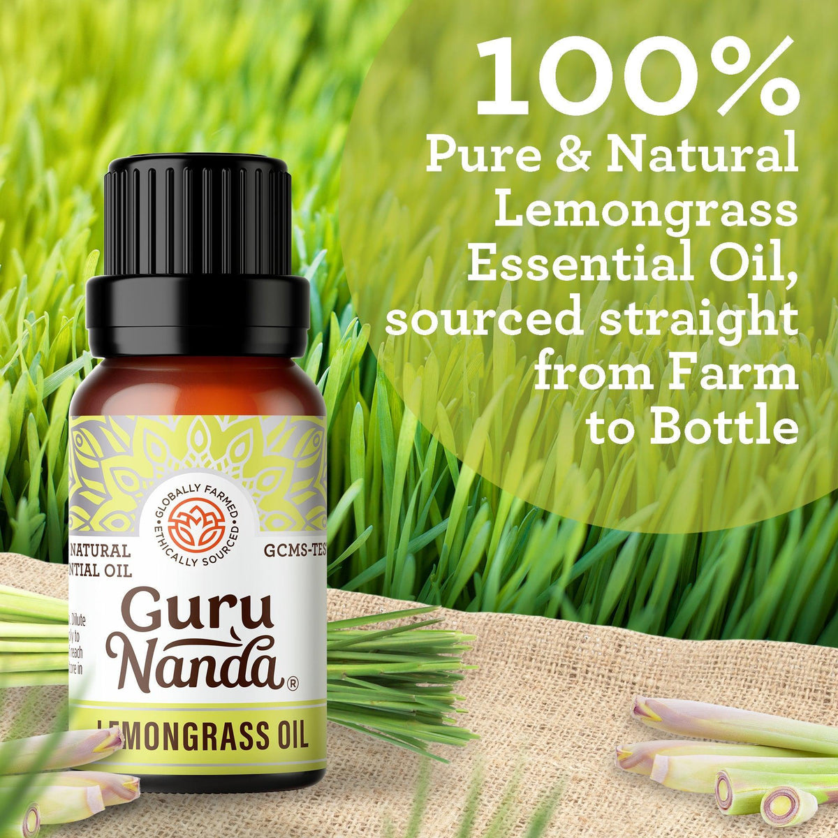 Lemongrass Essential Oil, 15 ML - 1 PK - GuruNanda
