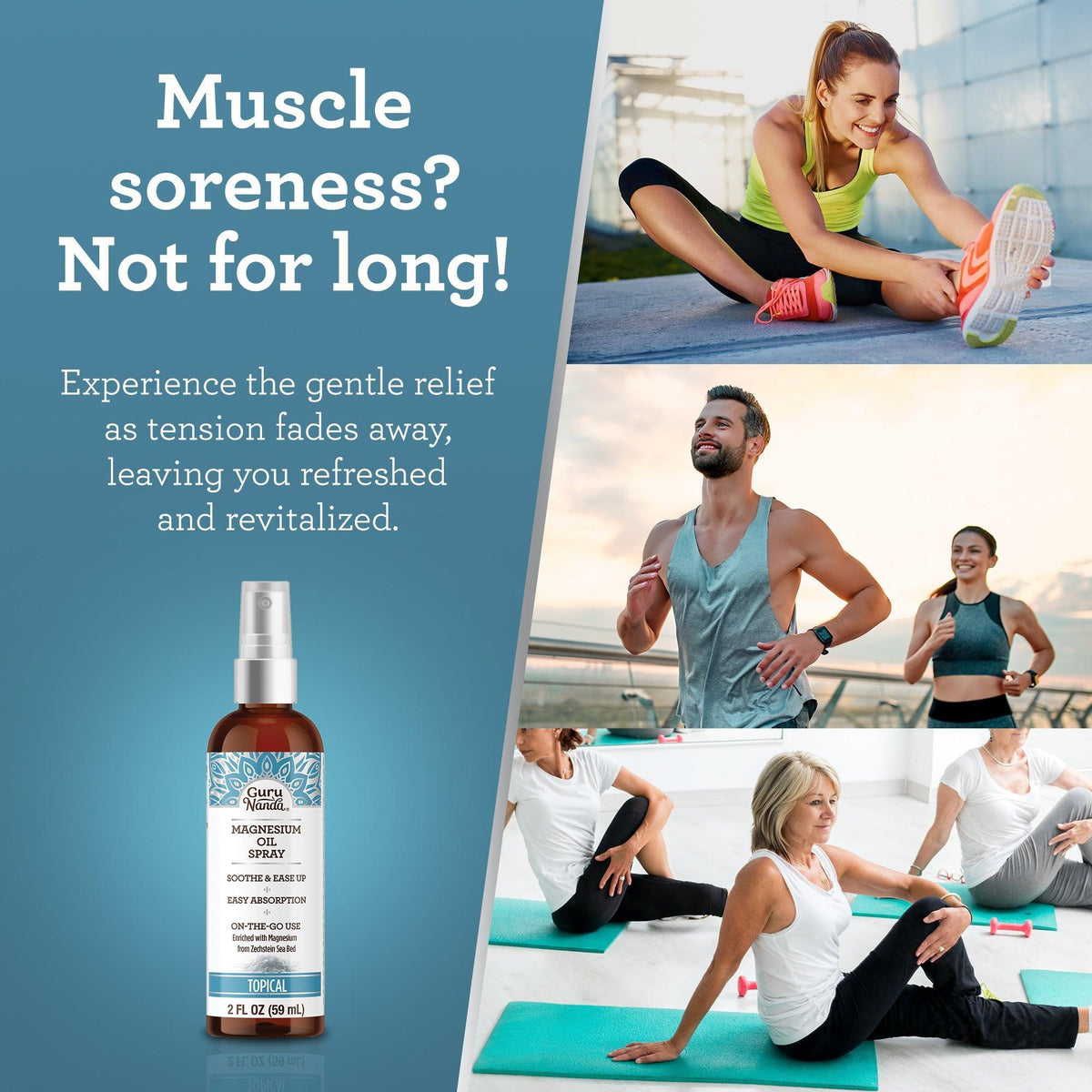 Magnesium Spray - 2 Fl Oz - GuruNanda