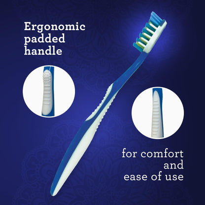 Multi-Action Toothbrush with Tongue Cleaner - Pack of 8 - GuruNanda