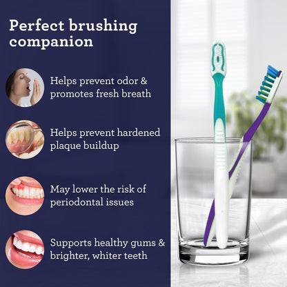 Multi-Action Toothbrush with Tongue Cleaner - Pack of 8 - GuruNanda